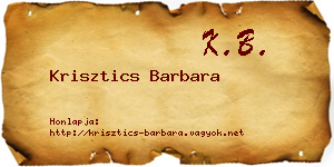 Krisztics Barbara névjegykártya
